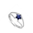 thumbnail image 4 of CHOOSE YOUR COLOR Sterling Silver Blue Simulated Sapphire Star Shaped Ring Band Solid 925 CZ Female Size 7, 4 of 4