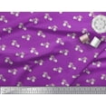 thumbnail image 3 of Soimoi Purple Velvet Fabric Floral Girl Bicycle Transport Print Fabric by the Yard 60 Inch Wide, 3 of 3