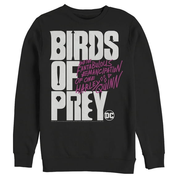 Men's Birds of Prey Bold Text Logo Sweatshirt Black 2X Large