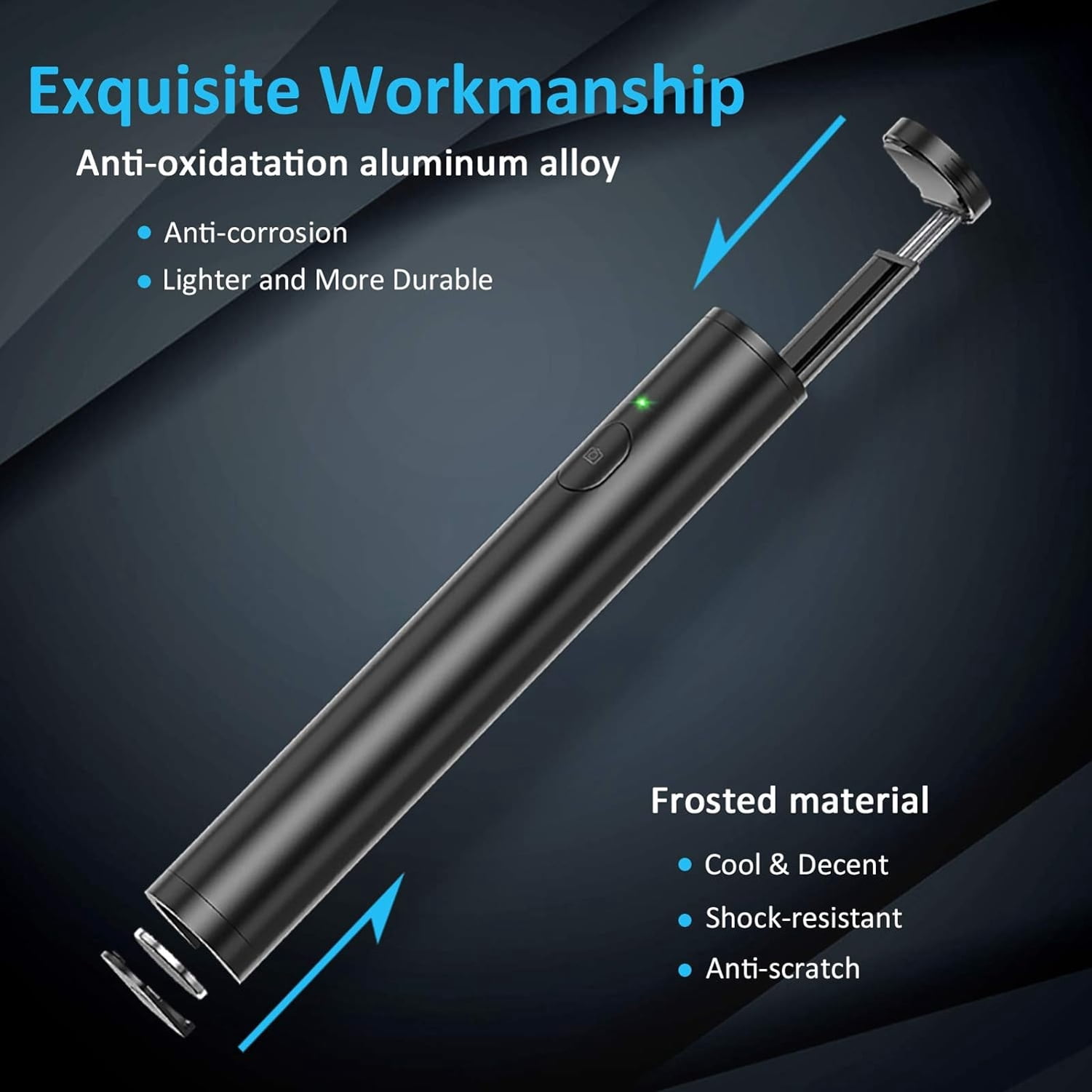 Wireless Selfie Stick for Cricket Vision Plus/Innovate E 5G - Lightweight Aluminum Remote Shutter Self-Portrait Extendable Compact