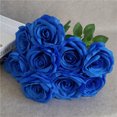 thumbnail image 5 of Matsuzay Ramo de rosas artificiales de 10 cabezas, decoración de simulación, centro de de oficina en casa, rosa falsa Flores artificiales azul Matsuzay HA7033-09B, 5 of 5
