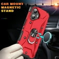 thumbnail image 6 of for iPhone 16 Case Magnetic Car Ring Holder Kickstand Military Grade Drop Protection Grip Heavy Duty Shockproof Men Women Cover for iPhone 16,Red, 6 of 8