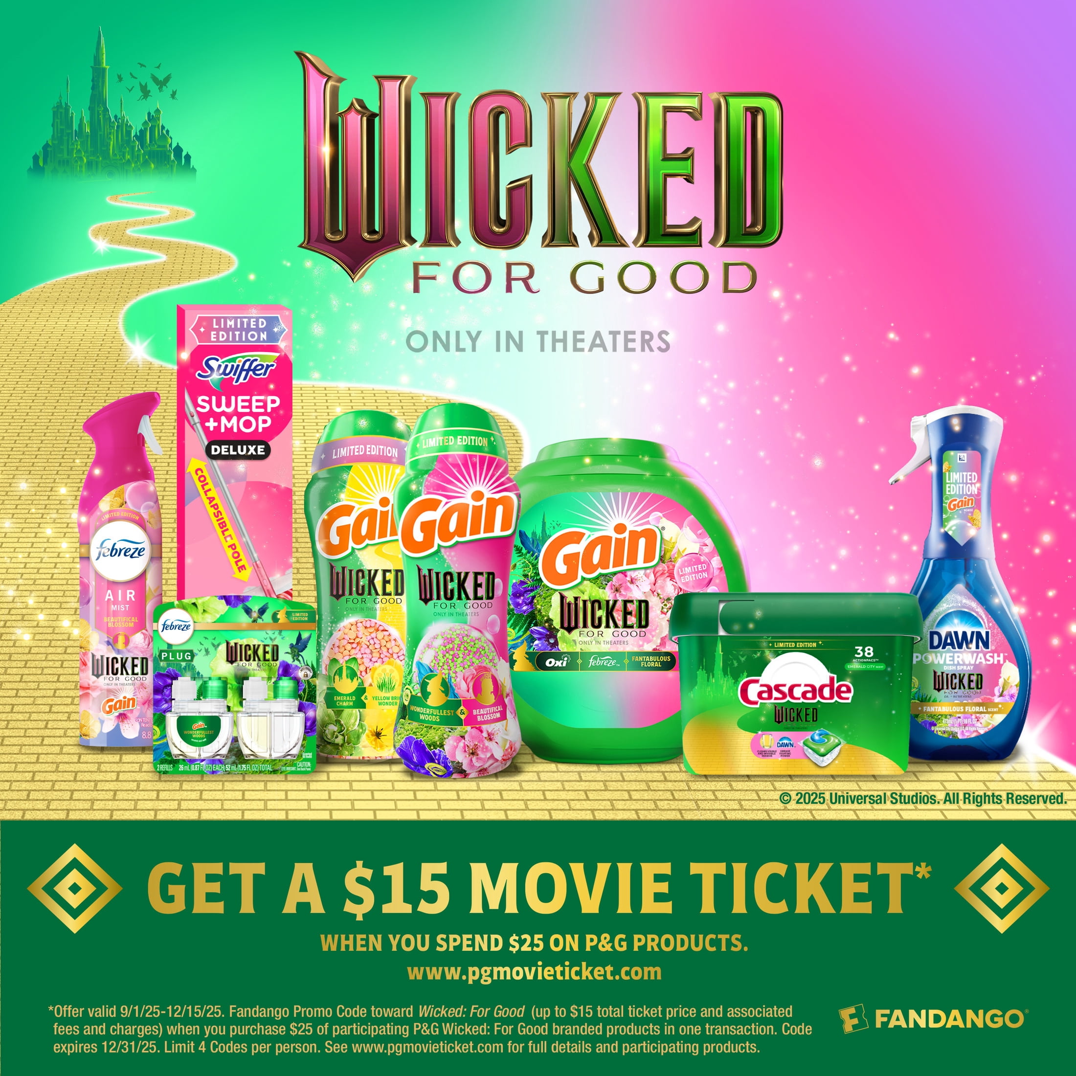 Gain Flings! "Wicked: For Good" Limited Edition, 42 Count, Fantabulous Floral Scent