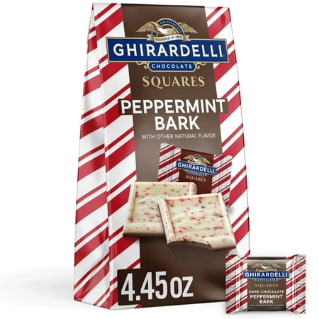 GHIRARDELLI Dark Chocolate Peppermint Bark Chocolate Squares, 4.45 oz Bag