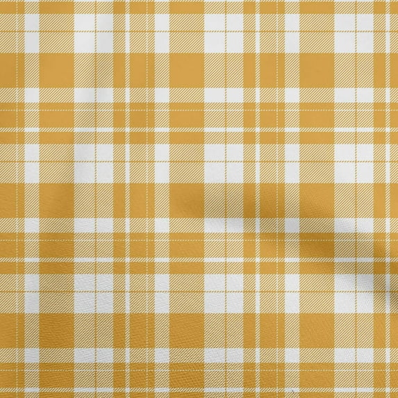 oneOone Georgette Viscose Orange Fabric Check Fabric For Sewing Printed Craft Fabric By The Yard 42 Inch Wide