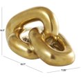 thumbnail image 3 of 7" x 6" Gold Ceramic 3 Link Chain Sculpture, by DecMode, 3 of 6