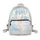 thumbnail image 1 of BRIGHTFUFU Mochila creativa de 1 pieza, bolsa de viaje de gran capacidad, mochila transparente con holograma, bolsa informal para niñas, mujeres, plata, 1 of 7