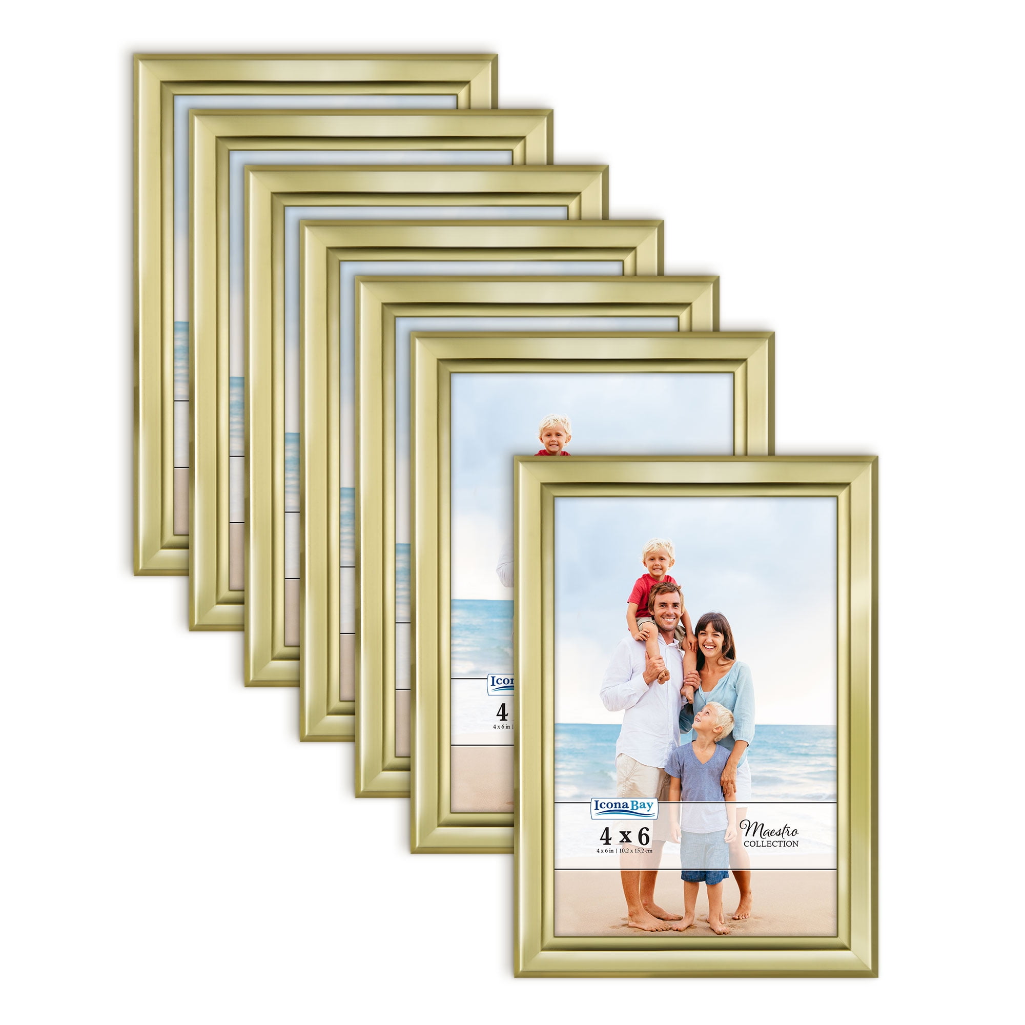 Icona Bay 4x6 Gold Picture Frames, Modern Contemporary Style, 12 Pack