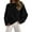 Black, variant on Women's Fall Oversized Sweaters Casual Crewneck Pullover Long Sleeve Fuzzy Chunky Knit Tops Blouse、