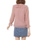 thumbnail image 3 of Blusa de gasa transparente con volantes y lunares INSPIRE CHIC para mujer, talla XS, color rosa, 3 of 7