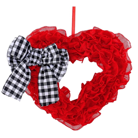HXXF Valentines Day Decor - Wreaths for Front Door Outside 14.5" Valentine Decorations for The Home Heart Shaped Wreath for Outdoor Valentine's Day Wreath San Valentin