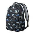 thumbnail image 2 of Police and Radio Black Pattern Backpack for School, Cute School Bag with Adjustable Shoulder Straps and Padded Back, 15.3"x11"x7.1", 2 of 5