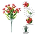 thumbnail image 2 of Red Artificial Flowers Faux Bouquet, Uv Resistant Fake Silk Floral Stems for Home Wedding Outdoor Patio Indoor Table Centerpiece Spring Decor Single Pack, 2 of 9