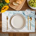 thumbnail image 4 of Ombre Brown Blue Placemats Set of 8, Summer Coastal Ocean Sea Beach Wave Placemats for Dining Table, Place Mats for Kitchen Tabletop, Waterproof Wipeable Dining Table Mats Set, 4 of 9