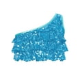 thumbnail image 3 of Alvivi  Girls Sequin Dance Outfit Metallic Crop Top with Bell-Bottom pants Jazz Performance Outfit 5-16 Years Light Blue 12, 3 of 7