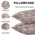 thumbnail image 4 of Light Pink Spring Floral Outdoor Pillow Covers 20x12 Inch Lumbar Pillow Covers Set of 2 Waterproof Decorative Throw Pillow Cases Vintage Summer Botanical Cushion Covers for Patio Furniture Garden, 4 of 8