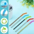 thumbnail image 5 of LEARNEVER Silicone Short Drinking Straws 6 Pack 10cm Reusable Soft Flexible Straws with Case Eco-Friendly for Kids and Adults, 5 of 8