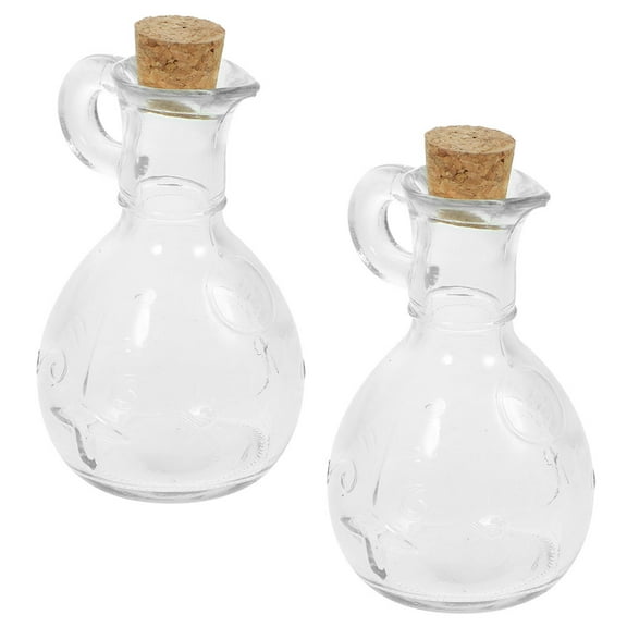 CIMAXIC 2pcs Small Kitchen Bottle Glass Soy Sauce Storage Container for Cooks