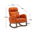 thumbnail image 2 of Rocking Chair, Mid-Century Modern Nursery Rocking Armchair, Modern Leisure Single Sofa with Arm and Side Pocket, Upholstered Tall Back Glider Rocker, for Living Room, Bedroom, Office, Orange Linen, 2 of 7
