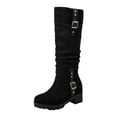 thumbnail image 2 of POROPL Knee High Boots for Women Winter Fall Buckle Knight Shoes,Womens Boots Size 4.5, 2 of 7