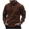 thumbnail image 1 of Blusa y camisa de manga larga con cuello vuelto para hombre, estilo casual vintage, de pana con botones y solapa, de algodón y licra., 1 of 8