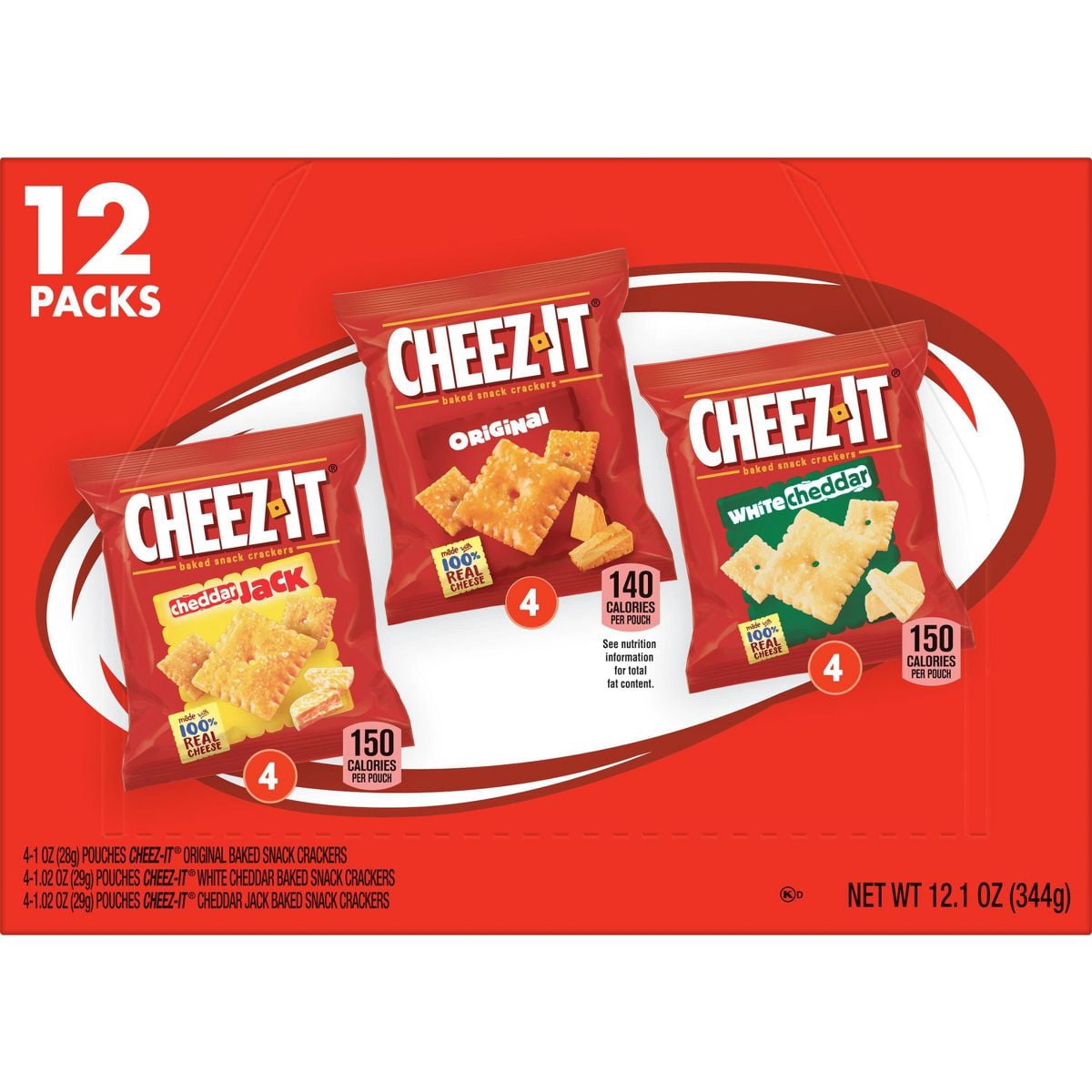 Cheez-It Baked Snack Crackers Variety Pack - 12.1oz/12ct