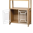 thumbnail image 6 of Pefilos 76" Wood Dog Crate Furniture with Ladder Shelf, Indoor Dog Cage Kennel Pet House with Double Doors for Small to Medium Dogs, Beige, 6 of 9