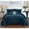 Chic Home Kerk 4-Piece Novelty Comforter Set, Queen, Navy