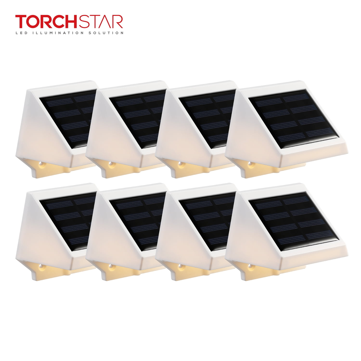 Torchstar Outdoor Led Solar Deck Lights Powered Path For Pathway Walkway Driveway Patio Step Daylight Set Of 8