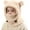 Khaki, variant on 3 in 1 Beanie Hat with Scarf and Mask Boys Girls Cute Thermal Adjustable Hats with Ear Winter Flannel Scarf Mask Set