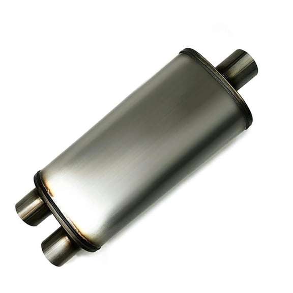 Colt Exhaust Stainless Steel Universal Center/Dual Performance Muffler with 2.25" ID Inlet & Dual 2.25" Outlets | Automotive Exhaust Upgrade