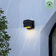 thumbnail image 4 of Globe Electric Yvie 11.5W LED Matte Black Outdoor Wall Sconce with Gold Interior Accent, 4 of 8