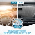 thumbnail image 4 of BDK Golden Sunset Beach Front Windshield Sunshade Accordion Folding Style Auto Shade for Car Truck SUV Van Blocks UV Rays Sun Visor Protector Easy Setup Keeps Your Vehicle Cool - 58 x 27 inches, 4 of 7