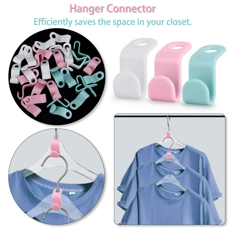 WOIWO 10Pcs Cascading Hanger Hooks Connector for Stack Clothes,Space-Saving  Attachment Huggable Style Hangers