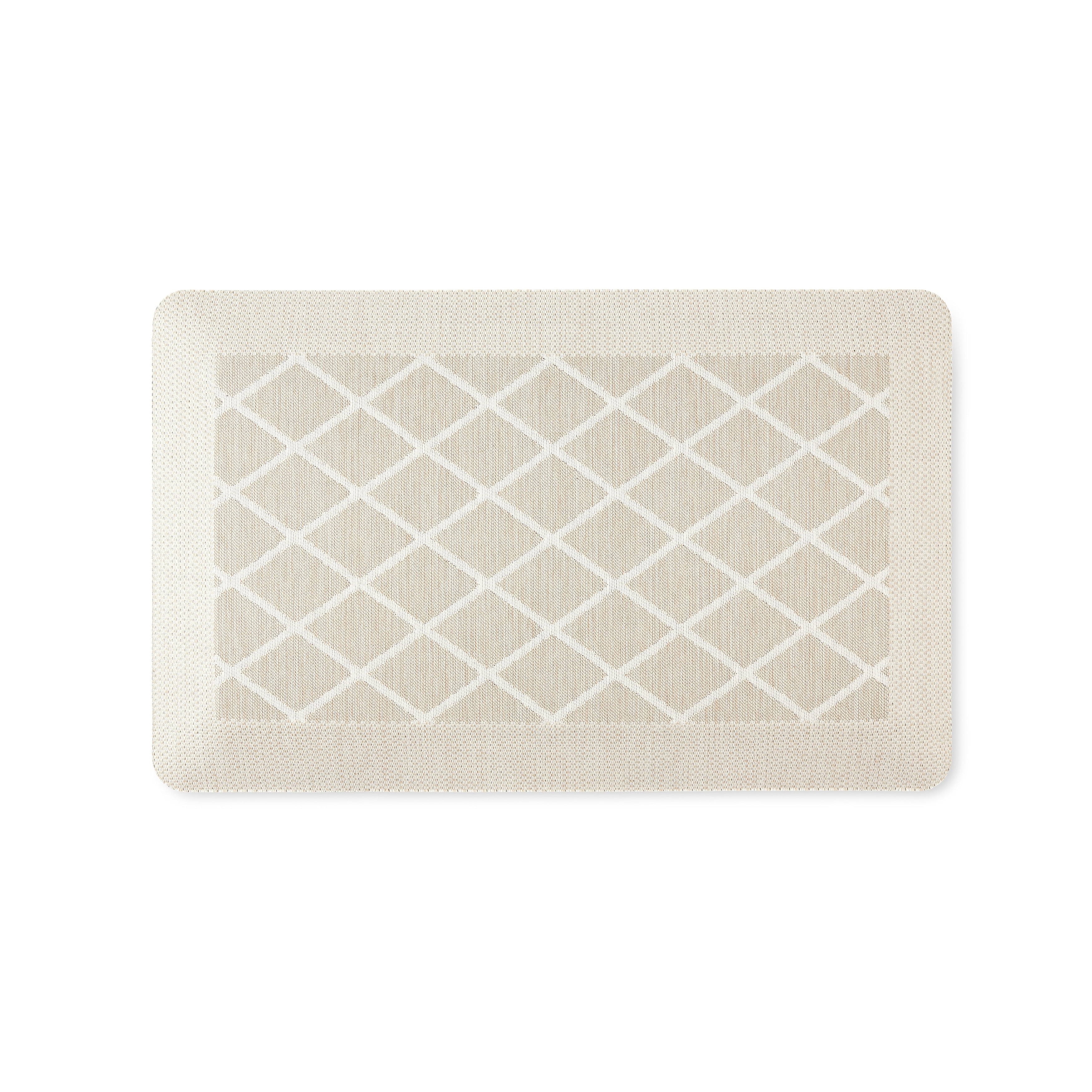 Martha Stewart Miles Modern Diamond Anti-Fatigue Air-Infused Kitchen Mat, Coffee Brown, 19.6"x32"