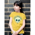thumbnail image 2 of Alien Emoji Vibes Only - Retro UFO Space Graphic Youth's T-shirt, 2 of 4