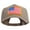 Khaki, variant on Gold American Flag Patched Big Size Solid Cotton Twill 5 Panel high profile Prostyle Snap Cap - Navy XL-3XL