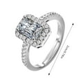 thumbnail image 3 of Hearth & Gear Four Prong Square Ring With Adjustable Opening Stylish And Versatile High End Open Ring And Sparkling With Adjustable Open Fashion Ring 1PCS Stainless Steel Rings Ring Set Size 9 Cool, 3 of 7
