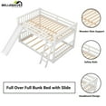 thumbnail image 5 of Bellemave Full Over Full Bunk Bed with Slide and Ladder Wood Floor Bunk Bed with Headboard Full Size Low Bunk Bed Frame No Box Spring Needed, White, 5 of 9