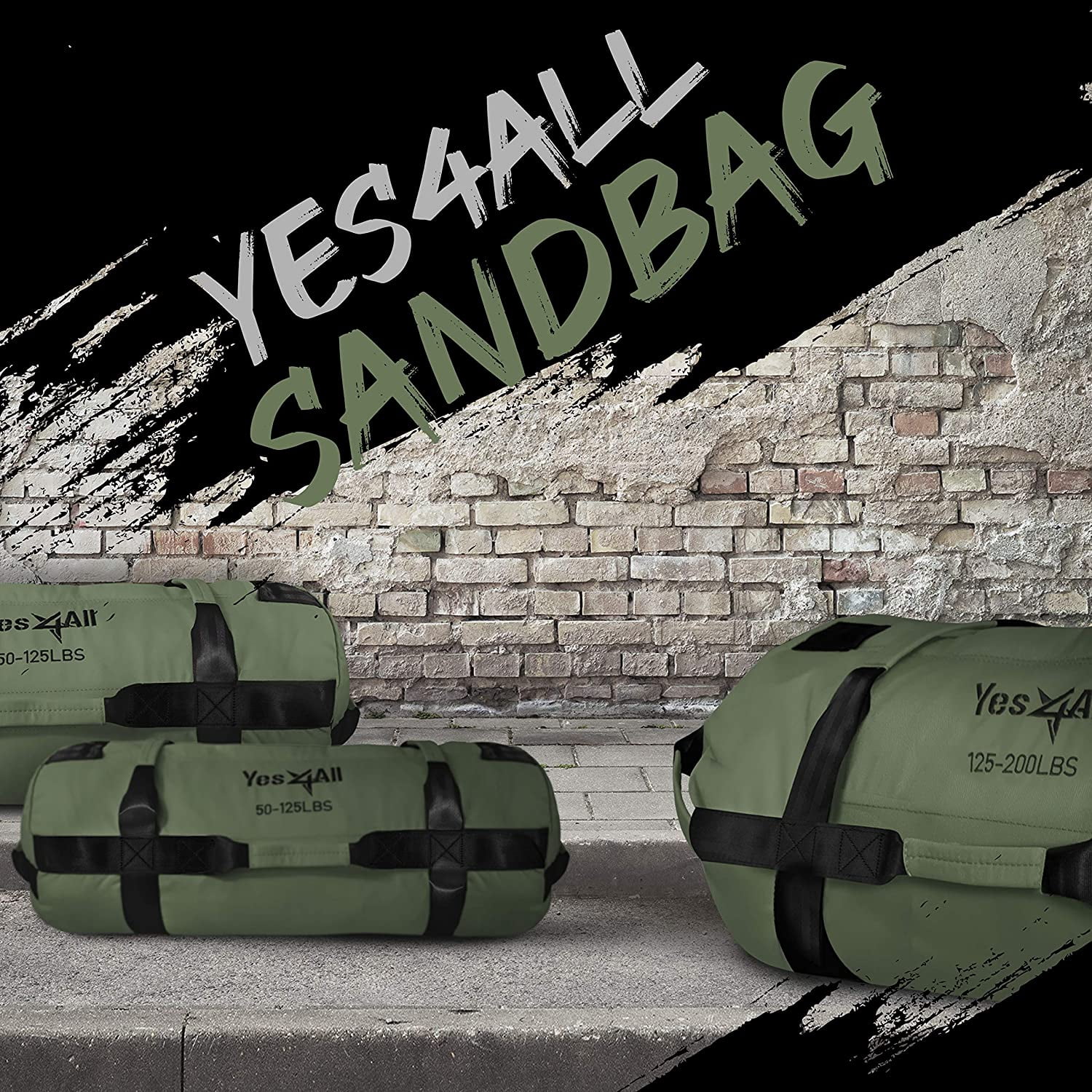Yes4All Workout Sandbags, Army Green, Size XL, Single
