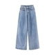 thumbnail image 1 of Pantalones vaqueros de cintura alta para mujer, talla grande, holgados, para persona pequeña, entrepierna recta, versátil, adelgazante, Material de algodón, 1 of 3