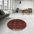 thumbnail image 4 of Ahgly Company Machine Washable Indoor Square Contemporary Tomato Red Area Rugs, 6' Square, 4 of 7