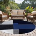thumbnail image 5 of Black Grey Round Area&nbsp;Rug 8ft Blue Geometric Abstract Color Block Modern Art Non-Slip&nbsp;Washable Circle Rugs Soft Felt Indoor Floor Mat for Bedroom Kitchen Living Room Bathroom, 5 of 9