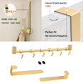 thumbnail image 4 of Over The Door Hooks Door Hanger, Moving 6-Hooks Over Door Coat Rack for Hanging, Aluminum Heavy Duty Door Organizer for Towel Robe Hat Bag (Gold), 4 of 5