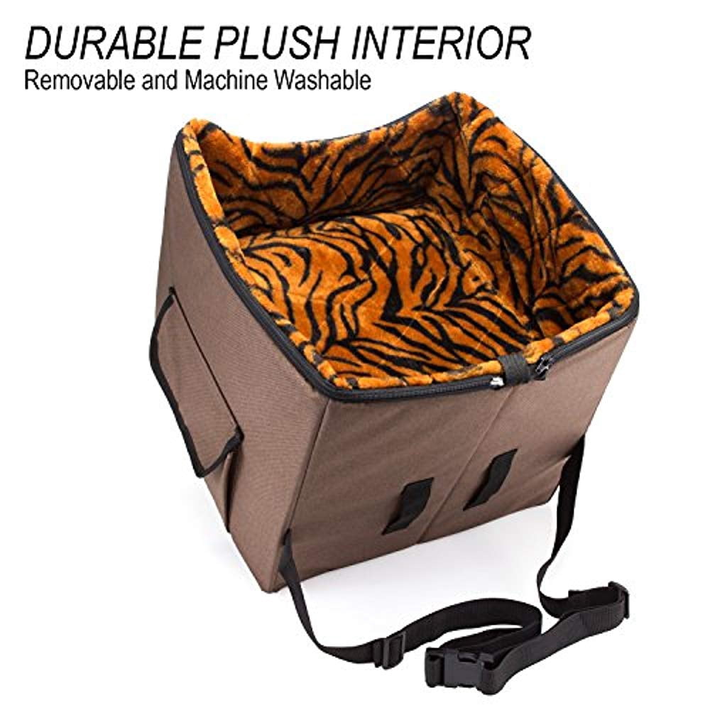 Arf Pets Pet Car Seat, Dog Booster Safety Seat with Adjustable Straps, Foam Base and Tether Strap
