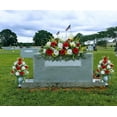 thumbnail image 4 of Sets of Artificial Cemetery Flowers， Outdoor Grave Decorations Roses，Accompanied by Long Nail Vases，Lasting and Non-Bleed Colors. (8 Heads (red+White)), 4 of 5