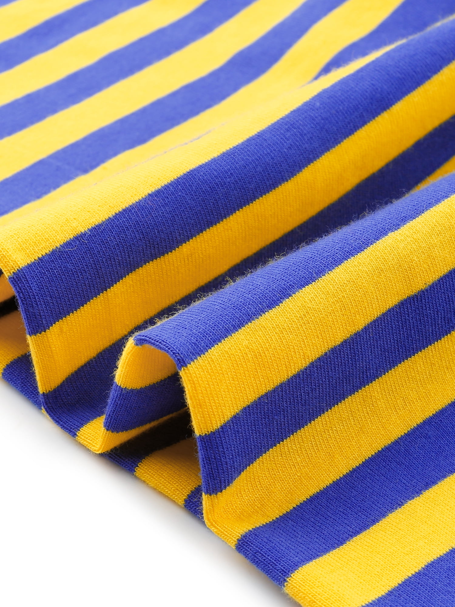 DARING DIVA Women's Tights High Waist Elastic Waistband Pants XL Yellow Blue-Stripe