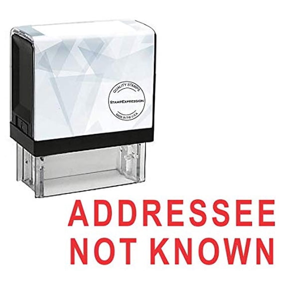 StampExpression - Addressee NOT Known Office Self Inking Rubber Stamp - Red Ink (A-5191)
