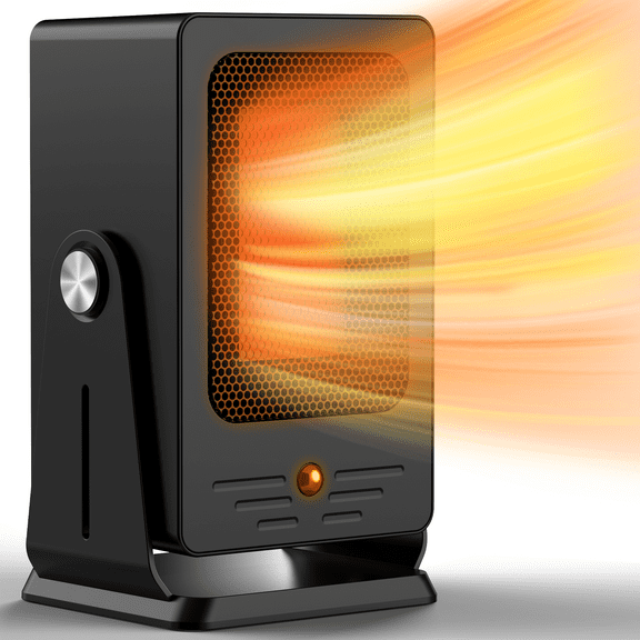 900W Portable Electric Space Heater - Safe, Quiet Ceramic Heater with Thermostat, Fast Heating for 200 Sq. Ft., Perfect for Office, Room, Desk, Indoor Use，