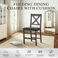 thumbnail image 6 of AFO Foldable Solid Wood Cross-Back Dining Chairs Set of 6, Dark Brown, 6 of 6